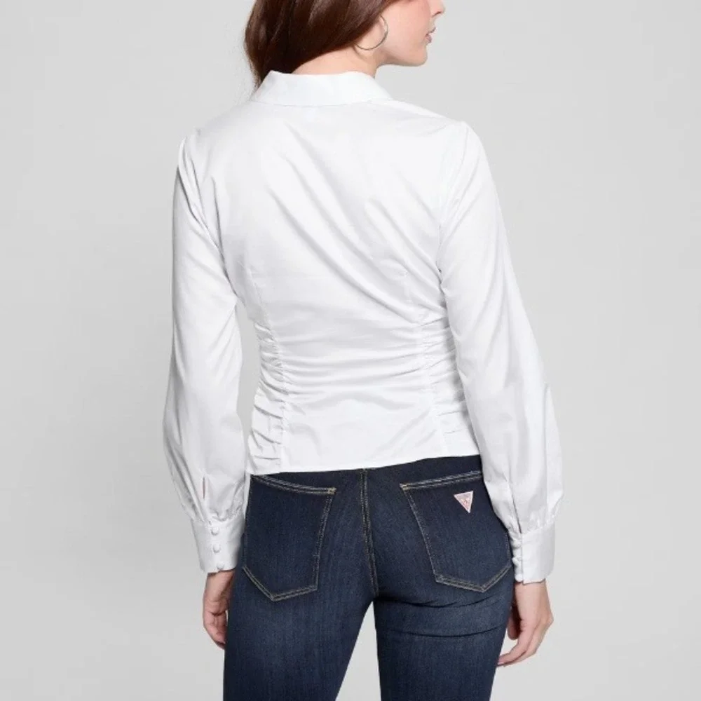 GUESS White poplin button down shirt | Minimalist‎ classic | Large - Picture 2 of 12